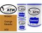Preview: Nissan, Orange Metallic, A55: 500ml Lackdose + 500ml Klarlack + 250ml Härter - Set, von ATW Autoteile West.